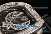 Richard Mille RM025-01 Miyota 6T51 Automatic Diamonds/Steel Case with Black Dial and Black Rubber Strap