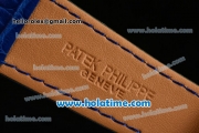 Patek Philippe Calatrava Miyota OS2035 Quartz Rose Gold Case with Blue Dial and Stick Markers