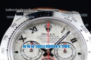 Rolex Daytona Chrono Clone Rolex 4130 Automatic Steel Case with White Dial and Brown Leather Strap (EF)