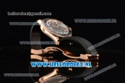 1:1 Rolex Yachtmaster 40 3135 Automatic Rose Gold Case with Black Dial Dots Markers and Black Rubber Strap (EF)