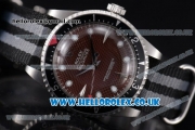 Rolex Milgauss Vintage Asia 2813 Automatic Steel Case with Brown Dial Grey/Black Nylon Strap and Dot Markers