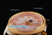 Tag Heuer Link 200 Meters Swiss Quartz Movement Pink Dial with Diamond Bezel and Two Tone Strap