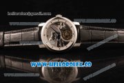 Vacheron Constantin Traditionelle Minute Repeater Tourbillon Swiss Tourbillon Manual Winding Steel Case with Gray Dial and Black Leather Strap