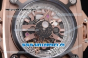 Hublot Masterpiece MP 08 Antikythera Sunmoon Asia 2813 Automatic Rose Gold Case Brown Leather Strap and Skeleton Dial