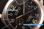 Panerai Luminor Marina Pam 104 Swiss Valjoux 7750 Steel Case with Black Dial and Rubber Strap-1:1 Original