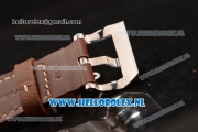 Panerai Radiomir 3 Days Acciaio P.3000 Auto Steel Case with Black Dial and Brown Leather Strap - 1:1 Origianl (ZF)