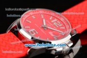 Chopard Mille Miglia Gran Turismo XL Miyota OS2035 Quartz Steel Case with Red Dial and Red Rubber Bracelet