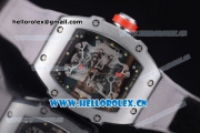 Richard Mille RM 27-01 Tourbillon Rafael Nadal Miyota 9015 Automatic Steel Case with Skeleton Dial Dot Markers and Grey Nylon Strap