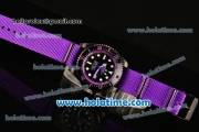 Rolex Sea-Dweller Deepsea Asia 2813 Automatic PVD Case with Purple Nylon Strap and Purple Diver Index