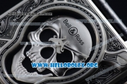 Bell & Ross BR 01 Burning Skull Asia Automatic Steel Case with Skull Dial and Leather Strap - 1:1 Original(AAAF)