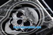 Bell & Ross BR 01 Burning Skull Asia Automatic Steel Case with Skull Dial and Leather Strap - 1:1 Original(AAAF)