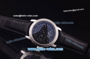 BlancPain Moonphase ST25 Automatic Steel Case with Black Dial and Black Leather Strap