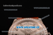 Rolex Day-Date Asia Automatic Steel Case with Diamonds Markers Silver Dial and Diamonds Bezel (BP)