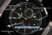 Hublot Big Bang Ayrton Senna Chronograph Miyota Quartz Movement PVD Case with Black Dial and Black Rubber Strap