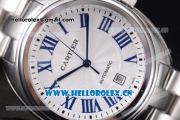 Cartier Cle de Cartier Asia ST16 Automatic Stainless Steel Case/Bracelet White Dial and Roman Markers