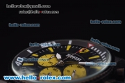 Ferrari Chronograph Miyota Quartz Full PVD with Black Dial and Three Yellow Subdials