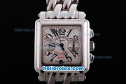 Franck Muller Conquistador Chronograph Automatic with White Dial and ssband