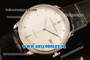 Girard Perregaux 1966 9015 Auto Steel Case with White Dial and Black Leather Strap