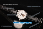 Patek Philippe Calatrava Tourbillon Swiss ETA 2824 Automatic Steel Case with Diamonds Markers and White Dial