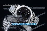 Rolex Datejust II Swiss ETA 2836 Automatic Steel Case with Black Dial Diamonds Markers and Stainless Steel Bracelet (BP)