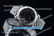 Rolex Datejust II Swiss ETA 2836 Automatic Steel Case with Black Dial Diamonds Markers and Stainless Steel Bracelet (BP)