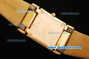 Patek Philippe Ref.4910 Swiss ETA Quartz Movement Gold Case with Diamond Bezel/Markers and Grey Strap -Lady Model