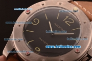 Panerai Radiomir Swiss ETA 6497 Manual Winding Titanium Case with Black Dial and Dark Brown Leather Strap-1:1 Original