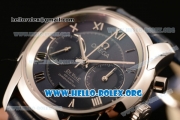 Omega De Ville Co-axial Chronograph Clone Omega 9300 Automatic Steel Case with Blue Dial and Blue Leather Strap (EF)