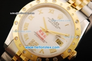 Rolex Datejust Oyster Perpetual Automatic Movement Steel Case with Diamond Gold Bezel and Two Tone Strap