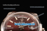 Rolex Day-Date Asia 2813/Swiss ETA 2836/Clone Rolex 3135 Automatic Steel Case with Stick Markers and Brown Dial (BP)