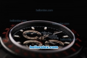 Rolex Daytona Swiss Valjoux 7750 Automatic Movement PVD Case with Black Dial-White Markers and PVD Strap