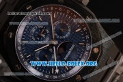 Audemars Piguet Royal Oak Perpetual Calendar Asia Automatic PVD Case with Blue Dial and PVD Bracelet