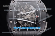 Richard Mille RM 038 Miyota 9015 Automatic PVD Case with Skeleton Dial and Black Rubber Strap Dot Markers