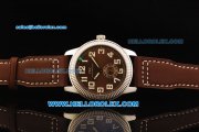 IWC Pilot's Watch Asia Manual Winding Movement Steel Case with Brown Dial and Brown Leather Strap IWC Pilot's Watch Asia Manual Winding Movement Steel Case with Brown Dial and Brown Leather Strap