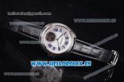 Cartier Cle de Cartier Tourbillon Asia Automatic Steel Case with White Dial Roman Numeral Markers and Black Leather Strap