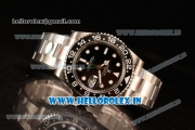 Rolex GMT-Master II Clone Rolex 3186 Automatic 904 Steel Case Dots Markers With Black Dial Steel Bracelet - 1:1 Original(NOOB)