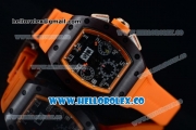 Richard Mille RM 011 Felipe Massa Chronograph Swiss Valjoux 7750 Automatic PVD Rose Gold Case with Black Dial Arabic Numeral Markers and Orange Rubber Strap