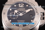 Panerai Luminor Submersible Asia Automatic Steel Case with Black Dial Rubber Strap and Dot Markers