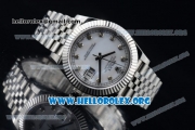 Rolex Datejust II Swiss ETA 2836 Automatic Steel Case with White Dial Diamonds Markers and Stainless Steel Bracelet (BP)