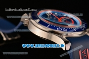 Omega Seamaster Diver 300M Chrono Miyota OS20 Quartz Steel Case with Blue Dial and Red Inner Bezel