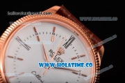 Rolex Cellini Time Asia 2813 Automatic Rose Gold Case with White Dial Brown Leather Strap and Stick/Roman Numeral Markers