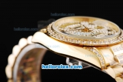 Rolex Day-Date Automatic Full Gold with Diamond Bezel and Diamond Dial