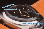 Panerai Luminor 1950 Marina PAM 00127 Swiss ETA 6497 Manual Winding Steel Case with Black Dial and Brown Leather Strap - 1:1 Original