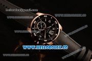 Cartier Calibre de Cartier Diver Swiss ETA 2824 Automatic Rose Gold Case with White Dial and Black Rubber Strap - (H)