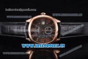 Cartier Drive de Cartier Asia ST16 Automatic Rose Gold Case with Black Dial Roman Numeral Markers and Black Leather Strap
