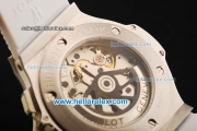 Hublot Big Bang Chronograph Swiss Valjoux 7750 Automatic Movement Steel Case with Diamond Bezel and White Rubber Strap-1:1 Original