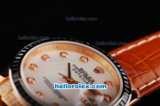 Rolex Datejust Swiss ETA 2836 Automatic Movement White Dial with Dimond Markers-Black Diamond Bezel