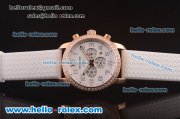 Chopard Miglia GT XL Chronograph Miyota Quartz Rose Gold Case with Diamond Bezel and White Dial