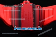Richard Mille RM 35-01 RAFA Miyota 9015 Automatic PVD Case with Skeleton Dial and Red Rubber Strap Dot Markers