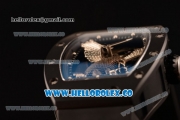 Richard Mille RM 023 Miyota 9015 Automatic PVD Case with Eagle Skeleton Dial Dot Markers and Black Rubber Strap